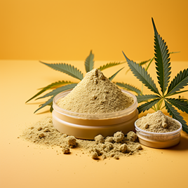2 pots de kief de weed sur fond jaune pour une utilisation parfaite et des effets optimisés du cannabis